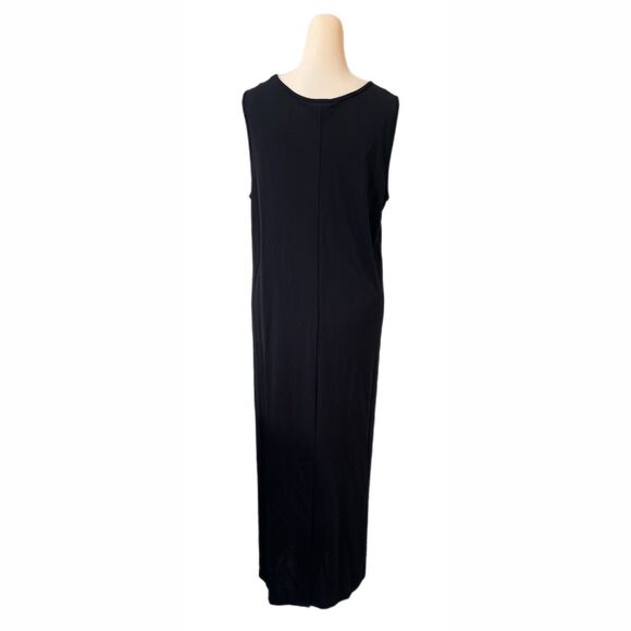 Talbots Womens Black Maxi Dress Large V Neck Sleeveless Cocktail Holiday Travel - Picture 6 of 6